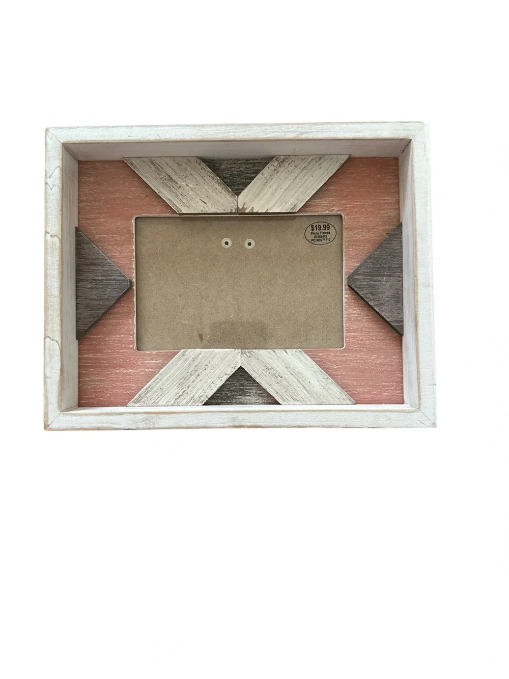 Rustic Geometric Wood Photo Frame Boho Farmhouse Decor 4x6